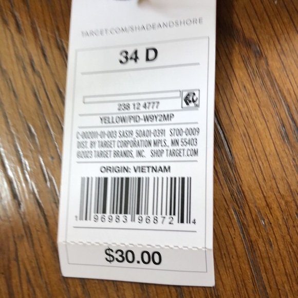 New women’s bathing suit top. Size 34D. White with orange stripes. Double strap. - Picture 9 of 10